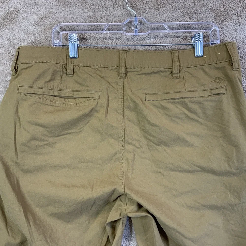 Orvis Khaki Brown Pants Men's Sz 38x30 Cotton Nylon Lycra Hiking Camping EUC